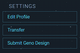 Screenshot of geno settings for geno design submission
