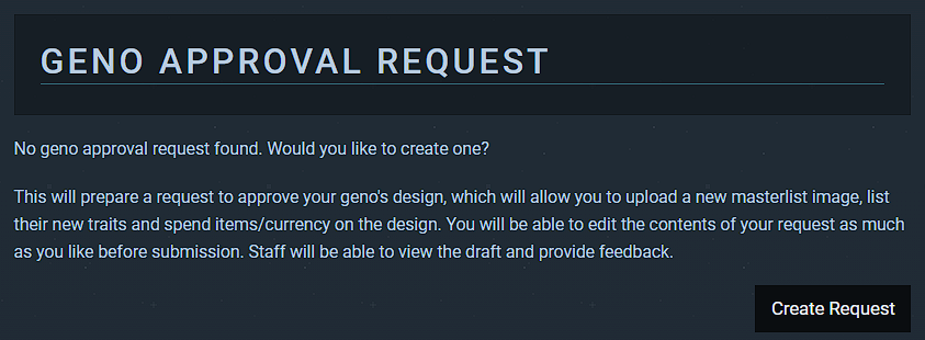 Screenshot of geno approval request.